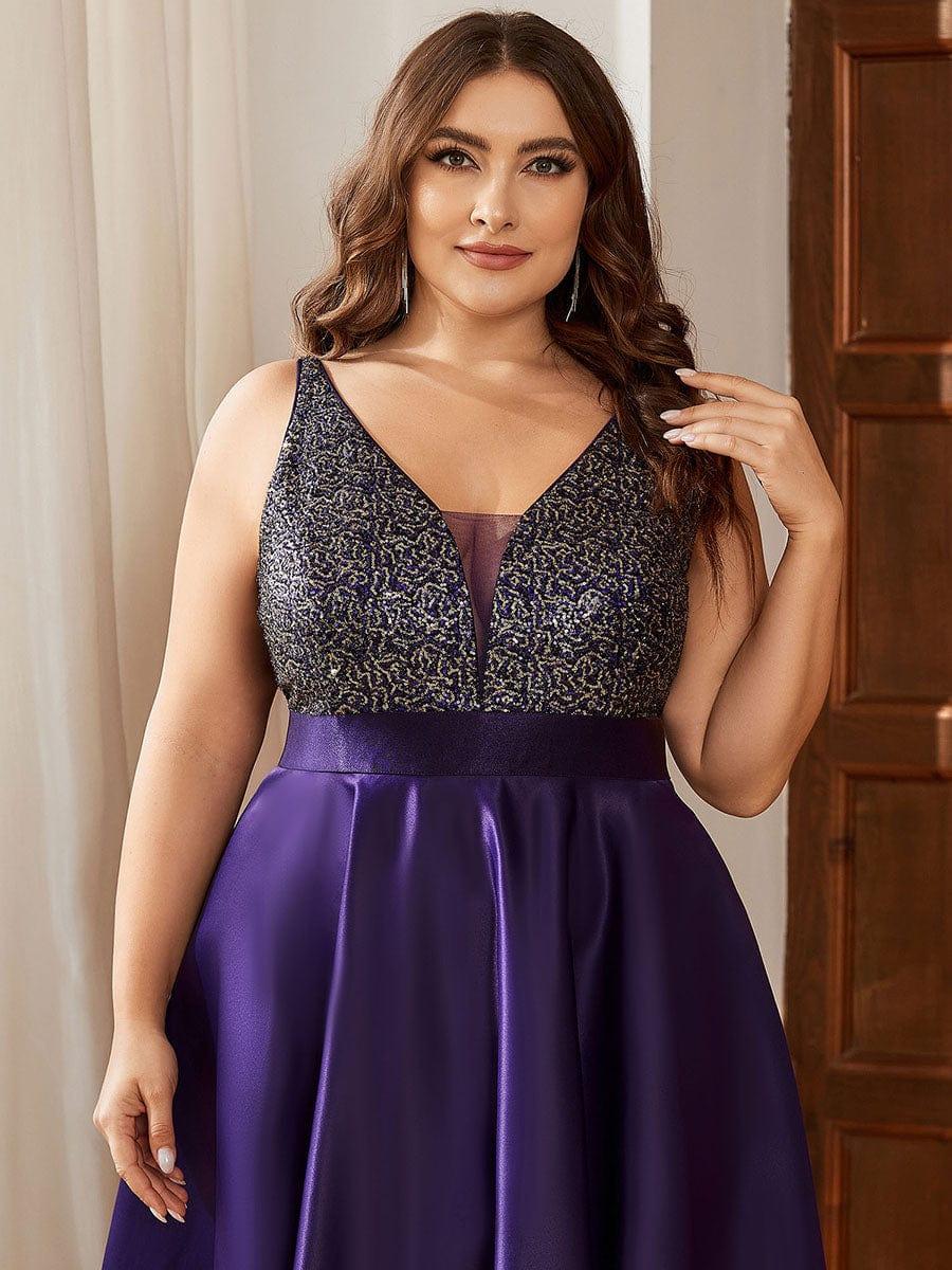 Asymmetrical Plus Size Formal Dresses for Prom #color_Dark Purple