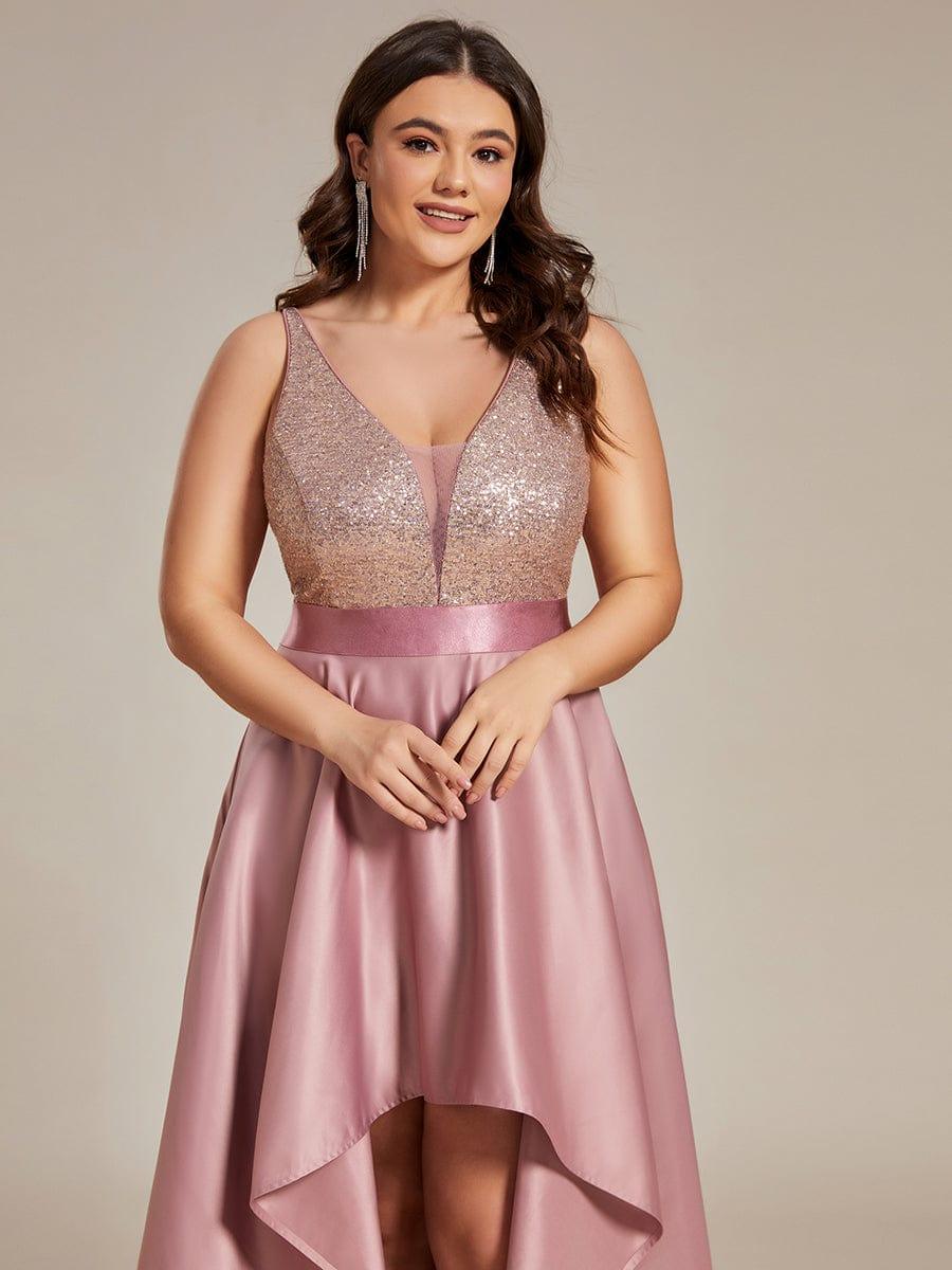 Asymmetrical Plus Size Formal Dresses for Prom #color_Purple Orchid 