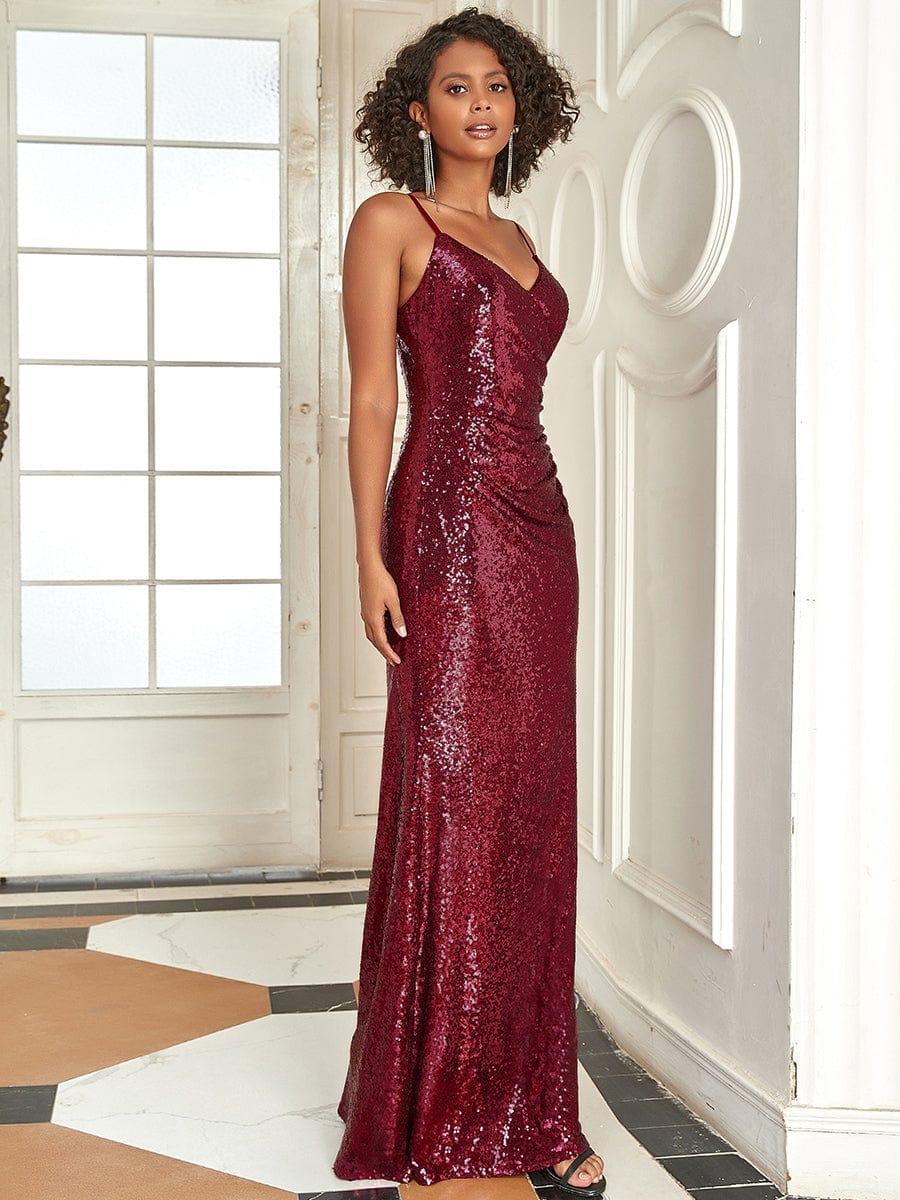 Sexy Sequin Backless Fishtail Evening Gowns for Women