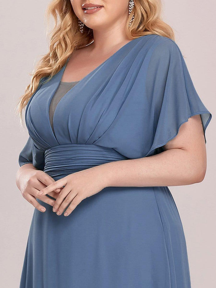 Plus Size Empire Waist Chiffon Formal Evening Dress