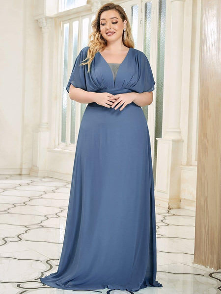 Plus Size Empire Waist Chiffon Formal Evening Dress