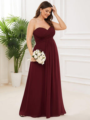 Plus size deals burgundy bridesmaid dresses