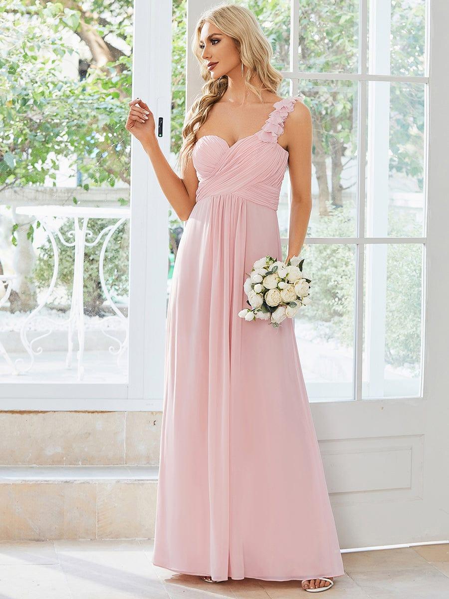 Sweet Pleated One Shoulder Chiffon Bridesmaid Dress - Ever-Pretty US Sweet Pleated One Shoulder Chiffon Bridesmaid Dress - Ever-Pretty US