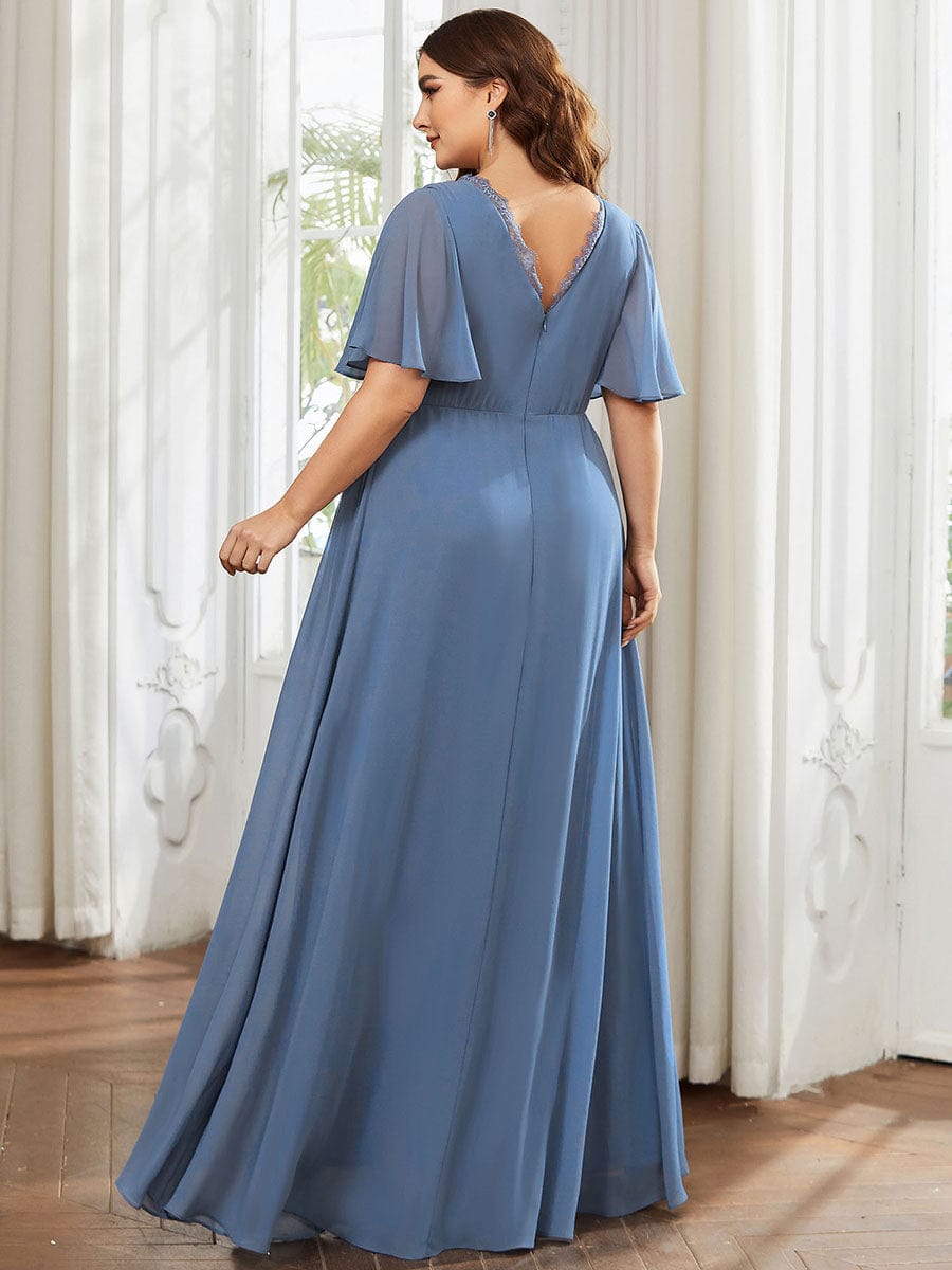 Strapless Chiffon Short Dresses with Bow Silver Plus Size main image 0