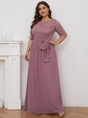 Maxi Long Lace Illusion Plus Size Mother Of the Bride Dresses